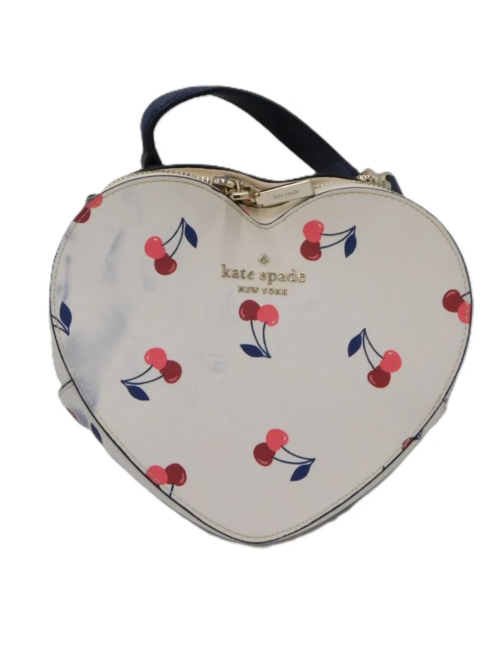 kate spade New York Love Shack Cherry Heart Crossbody in Cream | Stained | Fair